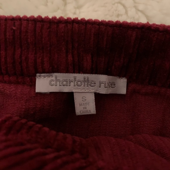 Charlotte Russe Button Up Skirt - Burgundy - Picture 3 of 3